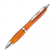 pomarańczowy - Długopis plastikowy reklamowy MOSCOW (transparentny)