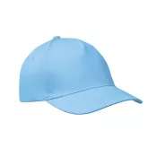 Czapka z daszkiem 5-panelowa z bawełny 160 g/m² BUZZ Baby Blue