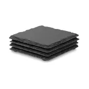 Podkładki z łupka 4 szt. 10x10 cm SLATE4