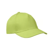 Czapka z daszkiem 5-panelowa z bawełny 160 g/m² BUZZ Limonka