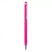 różowy - Długopis metalowy błyszczący z  touch pen-em | Raymond