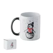Kubek ceramiczny świąteczny 300 ml FESTIMUG Czarny/Czerwony