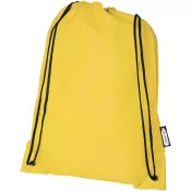 Żółty - Plecak Oriole ze sznurkiem ściągającym z recyklowanego plastiku PET, 33 x 44 cm