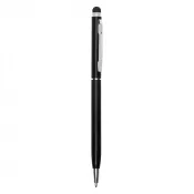 czarny - Długopis metalowy błyszczący z  touch pen-em | Raymond