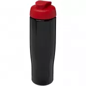Czarny-Czerwony - Bidon H2O Tempo® o pojemności 700 ml z wieczkiem zaciskowym