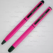 różowy - Zestaw piśmienny touch pen, soft touch CELEBRATION Pierre Cardin