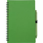 zielony - Notatnik ok. A5 ze słomy pszenicznej z długopisem