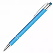 turkusowy - Metalowy długopis reklamowy BELLO Touch Pen