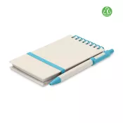 Notes A6 z recyklingu 70 kartek z długopisem MITO SET Turkusowy