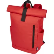 Czerwony - Byron plecak na laptopa 15,6 cala z tworzywa RPET z certyfikatem GRS z zawijanym zamknięciem, 18 l