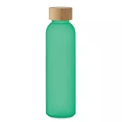 Butelka szklana matowa 500 ml z bambusową zakrętką ABE Przezroczysty Zielony