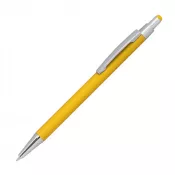 żółty - Długopis metalowy gumowany z touch penem