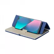 niebieski - Notatnik RPET ok. A5, stojak na telefon, stojak na tablet