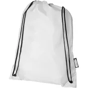 Biały - Plecak Oriole ze sznurkiem ściągającym z recyklowanego plastiku PET, 33 x 44 cm