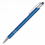 niebieski - Metalowy długopis reklamowy BELLO Touch Pen