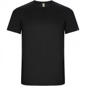 Czarny - Imola sportowa koszulka dziecięca z krótkim rękawem