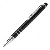 czarny - Długopis z dotykowym rysikiem