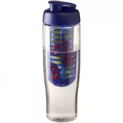 Niebieski-Przezroczysty - Bidon H2O Tempo® o pojemności 700 ml z wieczkiem zaciskowym zmożliwością przyrządzania wody smakowej