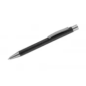 czarny - Długopis aluminiowy z gumowaną powierzchnią GOMA