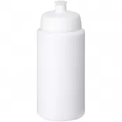 Biały - Bidon Baseline® Plus o pojemności 500 ml ze sportowym wieczkiem i uchwytem