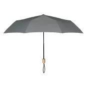Parasol składany 21" z RPET z drewnianą rączką TRALEE Szary
