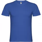 Błękit królewski - Samoyedo koszulka męska z krótkim rękawem i dekoltem w serek