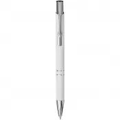 Biały - Miękki w dotyku długopis automatyczny Moneta