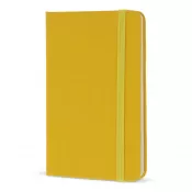 żółty - Notatnik A6 z tworzywa PU z kartkami FSC