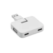 Hub USB 4-portowy z USB-C SQUARE-C Bialy