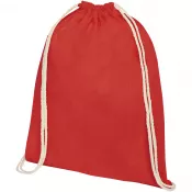 Czerwony - Plecak bawełniany Oregon 140 g/m² ze sznurkiem, 33 x 44 cm