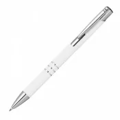 biały - Długopis aluminiowy z recyklingu półżelowy soft touch CONSTANZE