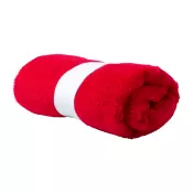 czerwony - Ręcznik 40 x 90 cm z mikrofibry 160 g/m² z paskiem gumowym Kefan