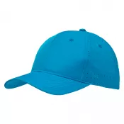 Niebieski cyan - Czapka z daszkiem 6-panelowa z poliestru poly twill z perforacją 160 g/m² #3975