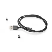 czarny - Kabel USB 3 w 1 MAGNETIC