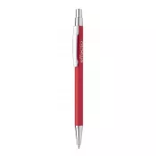 czerwony - Długopis metalowy z lustrzanym grawerem Chromy