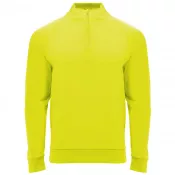 Fluor Yellow - Epiro bluza unisex z długim rękawem i zamkiem błyskawicznym 1/4 200 g/m²