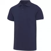 Granatowy - Beryl naturalna koszulka polo z recyklingu z krótkim rękawem, unisex, o gramaturze 220 g/m²