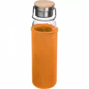 pomarańczowy - Butelka szklana z pokrowcem 600 ml RAMONA