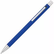 niebieski - Długopis metalowy z powierzchnią soft touch