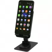 Czarny - Alhena składany uchwyt na telefon z z tworzyw sztucznych pochodzących z recyklingu z metalową podstawką biurkową
