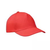 Czapka z daszkiem 5-panelowa z bawełny 160 g/m² BUZZ Czerwony