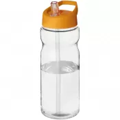 Pomarańczowy-Przezroczysty - Bidon H2O Base® o pojemności 650 ml z wieczkiem z słomką