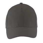 Czapka z daszkiem 5-panelowa 260 g/m² Sol's LONG BEACH Szary Węglowy