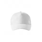 Biały - Reklamowa czapka z daszkiem 5 panelowa Malfini 5P 307