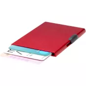 Czerwony - Magnetyczne etui na karty z ochroną RFID, wykonane z materiałów z certyfikatem RCS