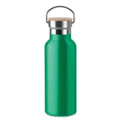 Termos dwuścienny z bambusową pokrywką 500 ml HELSINKI Zielony