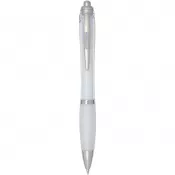 Przezroczysty - Nash długopis kulkowy z tworzyw sztucznych pochodzących z recyklingu z certyfikatem RCS, z kolorowym korpusem i uchwytem (nie