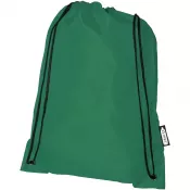 Zielony - Plecak Oriole ze sznurkiem ściągającym z recyklowanego plastiku PET, 33 x 44 cm