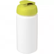 Biały-Limonka - Bidon Baseline® Plus o pojemności 500 ml z wieczkiem zaciskowym i uchwytem