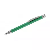 zielony - Długopis aluminiowy z gumowaną powierzchnią GOMA